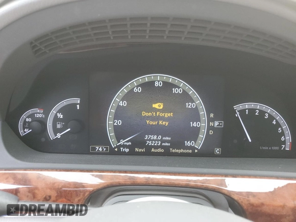 2010 Mercedes-Benz S 400 with VIN WDDNG9FB4AA290503, listed as a Copart auction lot 68741204 with 75,223 mi miles and Salvage Title. Bid and sale history available at DreamBid. Image 9.