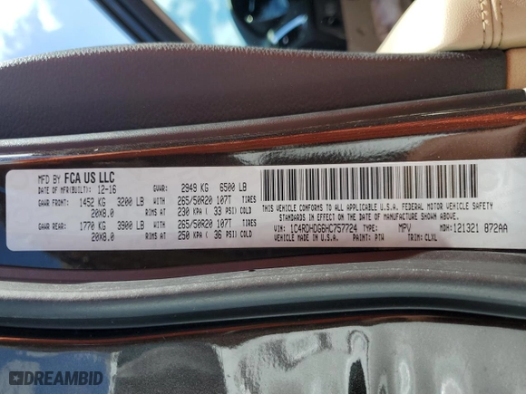 2017 Dodge Durango GT with VIN 1C4RDHDG6HC757724, listed as a Copart auction lot 51909805 with 188,514 mi miles and Clean Title. Bid and sale history available at carsss.com. Image 13.