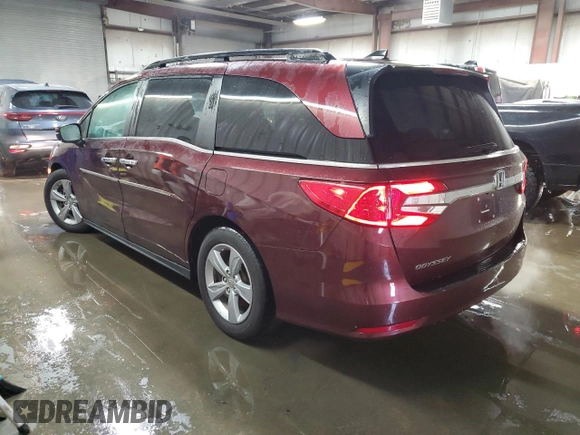 2018 Honda Odyssey EX-L with VIN 5FNRL6H79JB097107, listed as a Copart auction lot 50604315 with 78,093 mi miles and Salvage Title. Bid and sale history available at carsss.com. Image 2.