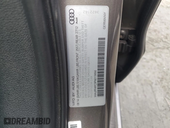 2015 Audi A6 2.0T Premium with VIN WAUFFAFC3FN013656, listed as a Copart auction lot 85963424 with 102,568 mi miles and Salvage Title. Bid and sale history available at carsss.com. Image 14.