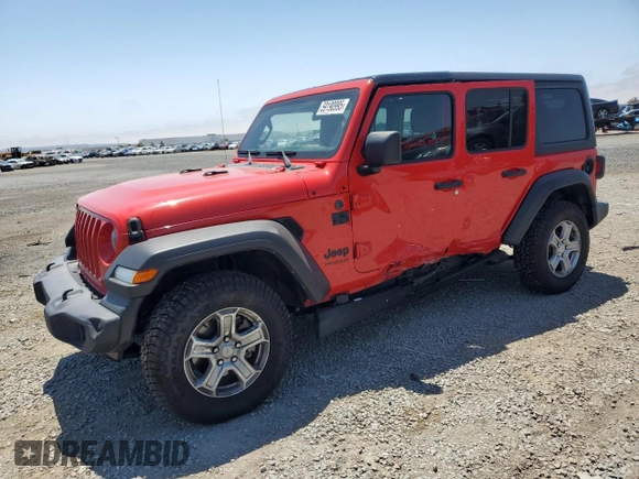 2022 Jeep Wrangler Unlimited Sport S z VIN 1C4HJXDG6NW240786, wystawiony jako Copart lot #59190995 z przebiegiem 46 172 mil mil oraz Szkoda całkowita • Salvage title. Historia ofert i sprzedaży dostępna na DreamBid. Obrazek 1.