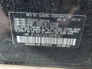 2018 Subaru WRX Premium with VIN JF1VA1C69J9835347, listed as a Copart auction lot 53796995 with 81,223 mi miles and Salvage title. Bid and sale history available at DreamBid. Image 12.