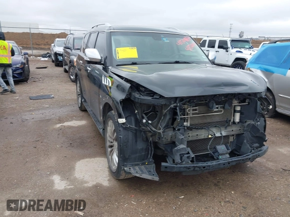 2017 Infiniti QX80 z VIN JN8AZ2NF1H9640040, wystawiony jako IAAI lot #41569442 z przebiegiem 96 273 mil mil oraz . Historia ofert i sprzedaży dostępna na DreamBid. Obrazek 1.