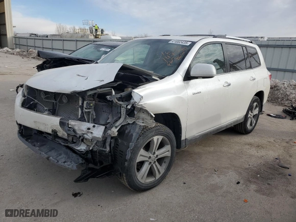 2013 Toyota Highlander Limited with VIN 5TDDK3EH7DS193603, listed as a Copart auction lot 41852435 with 212,195 mi miles and Salvage Title. Bid and sale history available at carsss.com. Image 1.