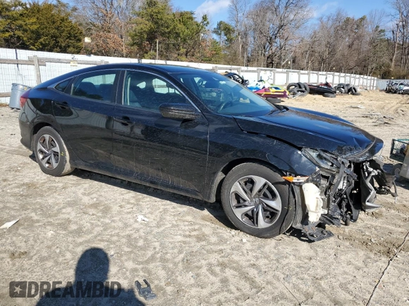 2019 Honda Civic LX with VIN 19XFC2F69KE035624, listed as a Copart auction lot 45459245 with 92,510 mi miles and Salvage Title. Bid and sale history available at DreamBid. Image 4.