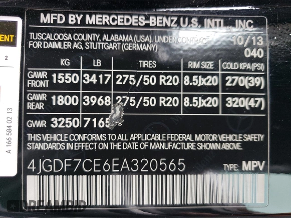 2014 Mercedes-Benz GL 450 with VIN 4JGDF7CE6EA320565, listed as a Copart auction lot 89078905 with 115,403 mi miles and Non repairable. Bid and sale history available at DreamBid. Image 13.
