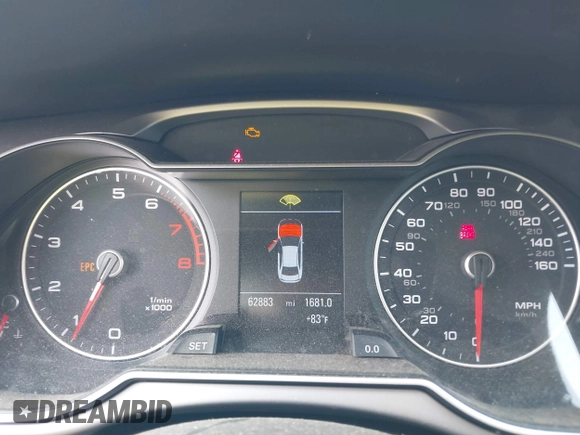 2014 Audi A4 Premium Plus with VIN WAUHFAFL0EN016523, listed as a IAAI auction lot 42456160 with 62,883 mi miles and . Bid and sale history available at DreamBid. Image 7.
