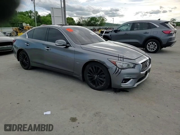 2018 Infiniti Q50 Luxe with VIN JN1EV7AR6JM444784, listed as a Copart auction lot 54509335 with 69,997 mi miles and Salvage Title. Bid and sale history available at DreamBid. Image 13.