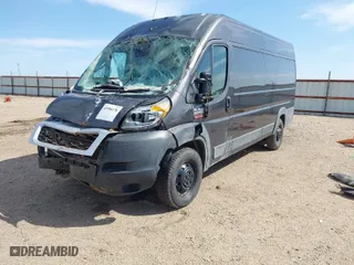 2021 Ram ProMaster Cargo Van with VIN 3C6MRVJG1ME525041, listed as a IAAI auction lot 41996178 with 1 mi miles. Bid and sale history available at carsss.com. Image 2.