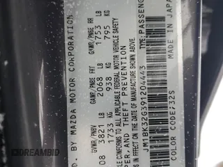 2009 Mazda 3 i Touring Value with VIN JM1BK32G391204443, listed as a Copart auction lot 46252085 with 159,042 mi miles and Salvage Title. Bid and sale history available at DreamBid. Image 14.