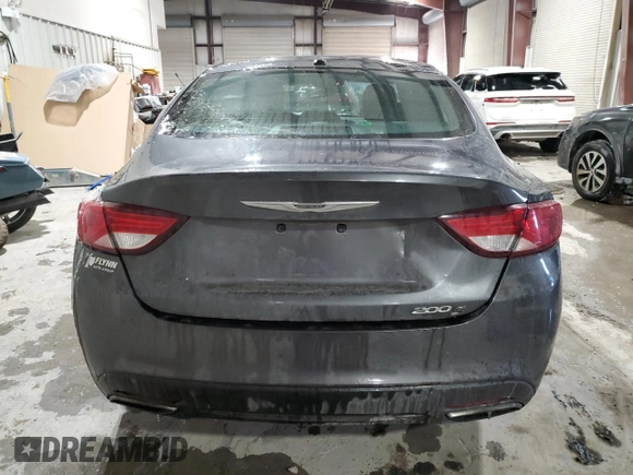 2015 Chrysler 200 S with VIN 1C3CCCBB9FN505720, listed as a Copart auction lot 89372565 with 108,206 mi miles and Salvage Title. Bid and sale history available at carsss.com. Image 6.
