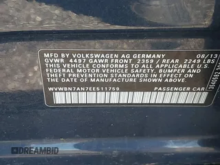 2014 Volkswagen CC Sport с VIN WVWBN7AN7EE511759, выставлен на аукционе IAAI как лот 42002504 с пробегом 111 900 миль миль и . История ставок и продаж доступна на DreamBid. Изображение 9.