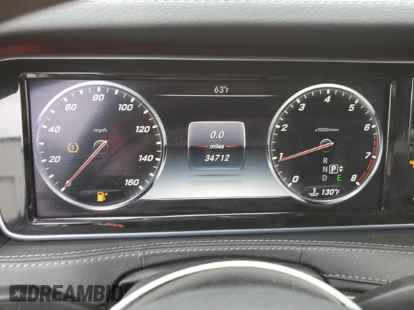 2015 Mercedes-Benz S 550 with VIN WDDUG8CB8FA069701, listed as a Copart auction lot 47743845 with 34,712 mi miles and Salvage Title. Bid and sale history available at DreamBid. Image 9.