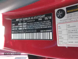 2018 Mercedes-Benz E-Class E 300 with VIN WDDZF4KB2JA446468, listed as a IAAI auction lot 41572786 with 42,023 mi miles. Bid and sale history available at carsss.com. Image 9.