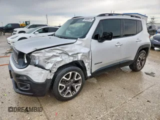 2017 Jeep Renegade Latitude z VIN ZACCJABB5HPE40221, wystawiony jako Copart lot #58489125 z przebiegiem 185 136 mil mil oraz Szkoda całkowita • Salvage title. Historia ofert i sprzedaży dostępna na DreamBid. Obrazek 1.