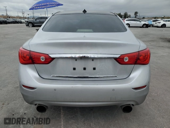 2015 Infiniti Q50 Sport with VIN JN1BV7AP7FM343293, listed as a Copart auction lot 53559645 with 123,386 mi miles and Salvage title. Bid and sale history available at DreamBid. Image 6.