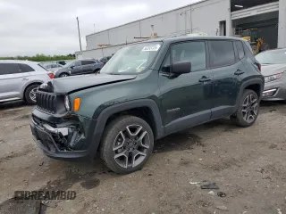 2021 Jeep Renegade Sport with VIN ZACNJDAB7MPM95563, listed as a Copart auction lot 56203725 with 34,716 mi miles and Salvage title. Bid and sale history available at DreamBid. Image 1.