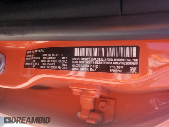 2017 Jeep Renegade Latitude z VIN ZACCJABB0HPF01331, wystawiony jako Copart lot #57250475 z przebiegiem 83 484 mil mil oraz Szkoda całkowita • Salvage title. Historia ofert i sprzedaży dostępna na DreamBid. Obrazek 14.
