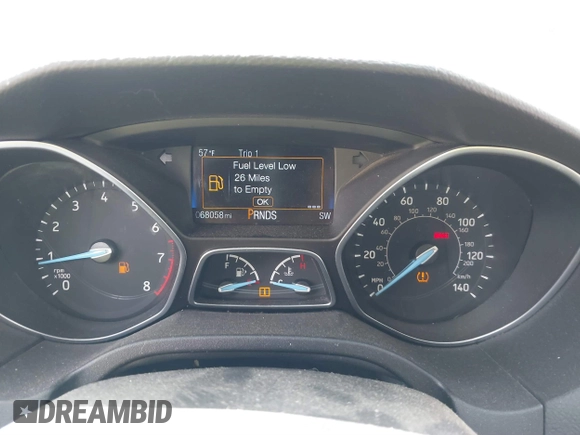 2016 Ford Focus SE with VIN 1FADP3F29GL209601, listed as a IAAI auction lot 41744560 with 68,058 mi miles. Bid and sale history available at carsss.com. Image 7.