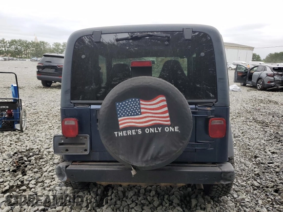 2001 Jeep Wrangler Sport with VIN 1J4FA49S01P363856, listed as a Copart auction lot 62494785 with 154,782 mi miles and Salvage title. Bid and sale history available at DreamBid. Image 6.