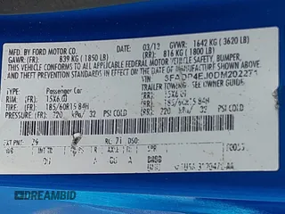 2013 Ford Fiesta SE with VIN 3FADP4EJ0DM202271, listed as a IAAI auction lot 41496985 with 174,624 mi miles. Bid and sale history available at carsss.com. Image 9.