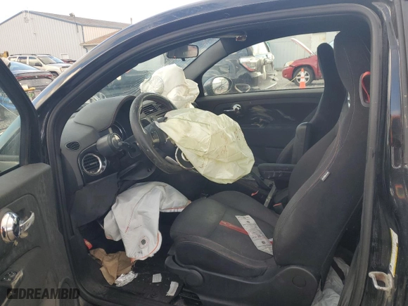 2015 FIAT 500 Abarth with VIN 3C3CFFFH4FT502456, listed as a Copart auction lot 43442265 with 0 mi miles and Salvage Title. Bid and sale history available at carsss.com. Image 7.