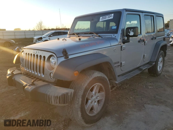 2018 Jeep Wrangler JK Unlimited Sport S with VIN 1C4HJWDG3JL891010, listed as a Copart auction lot 85007304 with 126,887 mi miles and Salvage Title. Bid and sale history available at carsss.com. Image 1.