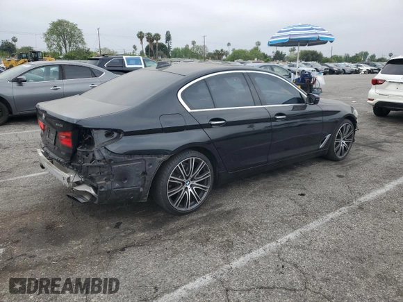 2017 BMW 5 Series 540i with VIN WBAJE5C33HG915675, listed as a Copart auction lot 55857135 with 57,330 mi miles and Salvage title. Bid and sale history available at DreamBid. Image 3.