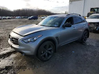 2015 Infiniti QX70 with VIN JN8CS1MW1FM480454, listed as a Copart auction lot 88634085 with 100,967 mi miles and Salvage Title. Bid and sale history available at DreamBid. Image 1.