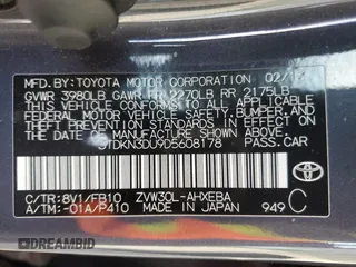 2013 Toyota Prius One z VIN JTDKN3DU9D5608178, wystawiony jako Copart lot #56856465 z przebiegiem 173 677 mil mil oraz Szkoda całkowita • Salvage title. Historia ofert i sprzedaży dostępna na DreamBid. Obrazek 12.