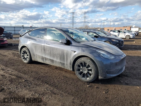 2022 Tesla Model Y Long Range with VIN 7SAYGDEE7NF386082, listed as a Copart auction lot 47191625 with 73,634 mi miles and Salvage Title. Bid and sale history available at carsss.com. Image 4.