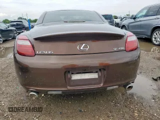 2006 Lexus SC 430 z VIN JTHFN48Y669001119, wystawiony jako Copart lot #58327505 z przebiegiem 76 854 mil mil oraz Szkoda całkowita • Salvage title. Historia ofert i sprzedaży dostępna na DreamBid. Obrazek 6.