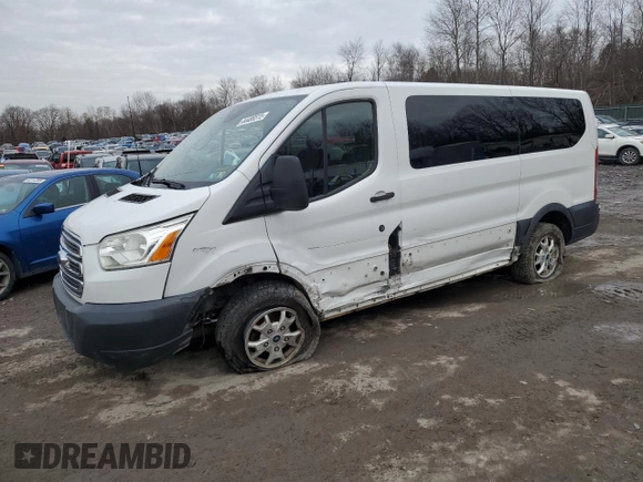 2016 Ford Transit Wagon XL with VIN 1FMZK1YM0GKA42001, listed as a Copart auction lot 44488315 with 106,634 mi miles and Salvage Title. Bid and sale history available at carsss.com. Image 1.