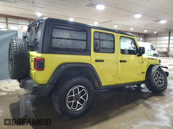 2024 Jeep Wrangler Rubicon with VIN 1C4PJXFG9RW283792, listed as a Copart auction lot 44061215 with 27,266 mi miles and Clean title. Bid and sale history available at DreamBid. Image 3.