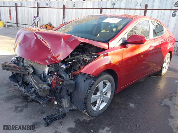 2012 Hyundai Elantra GLS with VIN KMHDH4AE1CU471370, listed as a IAAI auction lot 41759655 with 57,535 mi miles. Bid and sale history available at carsss.com. Image 2.
