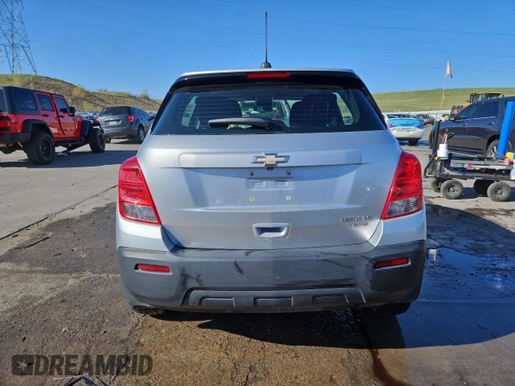 2015 Chevrolet Trax LS with VIN 3GNCJPSB7FL212690, listed as a Copart auction lot 54598765 with 103,676 mi miles and Salvage Title. Bid and sale history available at DreamBid. Image 6.