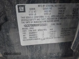 2017 Chevrolet Colorado 4WD Z71 z VIN 1GCGTDENXH1223251, wystawiony jako IAAI lot #42205600 z przebiegiem 108 994 mil mil oraz . Historia ofert i sprzedaży dostępna na DreamBid. Obrazek 9.