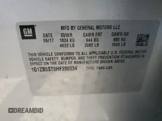 2017 Chevrolet Malibu LS with VIN 1G1ZB5ST8HF288034, listed as a Copart auction lot 55025405 with 104,716 mi miles and Salvage Title. Bid and sale history available at DreamBid. Image 13.