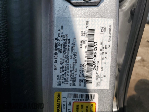 2017 Ford Fusion SE z VIN 3FA6P0HD0HR139771, wystawiony jako Copart lot #59438385 z przebiegiem 103 214 mil mil oraz Czysty tytuł • Clean title. Historia ofert i sprzedaży dostępna na DreamBid. Obrazek 12.