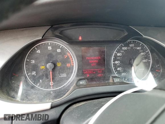 2011 Audi A4 Premium Plus with VIN WAUFFAFL4BA098850, listed as a Copart auction lot 54441645 with 145,293 mi miles and Salvage title. Bid and sale history available at DreamBid. Image 9.
