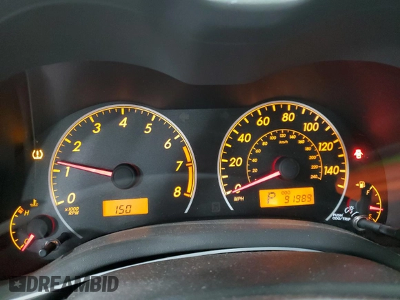 2009 Toyota Corolla with VIN 1NXBU40E49Z019376, listed as a Copart auction lot 46895925 with 91,989 mi miles and Salvage Title. Bid and sale history available at carsss.com. Image 9.