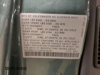 2008 Volkswagen Touareg V6 с VIN WVGBE77L48D026281, выставлен на аукционе Copart как лот 77111554 с пробегом 73 789 миль миль и Списание • Salvage title. История ставок и продаж доступна на DreamBid. Изображение 12.