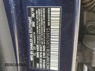 2020 Mercedes-Benz C 300 with VIN WDDWF8DB1LR539915, listed as a Copart auction lot 51808385 with 81,632 mi miles and Salvage title. Bid and sale history available at DreamBid. Image 14.