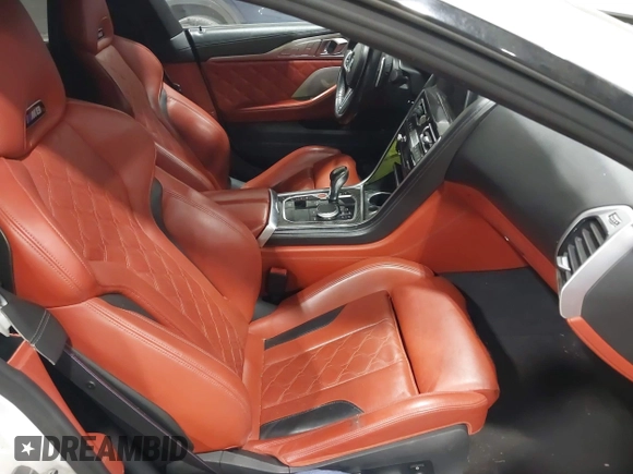 2020 BMW M8 with VIN WBSGV0C06LCE47698, listed as a IAAI auction lot 41457199 with 50,772 mi miles. Bid and sale history available at carsss.com. Image 5.