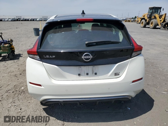 2023 Nissan LEAF SV Plus with VIN 1N4CZ1CV6PC551242, listed as a Copart auction lot 60410285 with 18,414 mi miles and Salvage title. Bid and sale history available at DreamBid. Image 6.