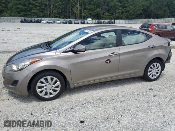 2013 Hyundai Elantra GLS with VIN 5NPDH4AE6DH169394, listed as a Copart auction lot 62767225 with 76,277 mi miles and Salvage title. Bid and sale history available at DreamBid. Image 1.