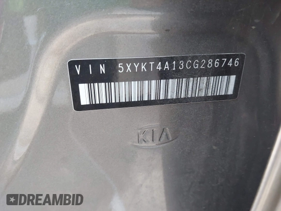 2012 Kia Sorento LX z VIN 5XYKT4A13CG286746, wystawiony jako IAAI lot #42427794 z przebiegiem 233 627 mil mil oraz . Historia ofert i sprzedaży dostępna na DreamBid. Obrazek 9.