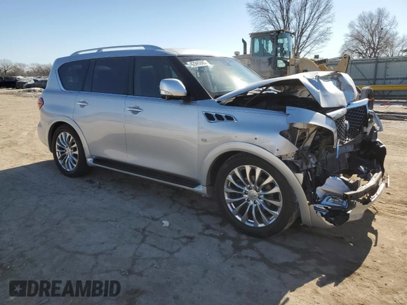 2017 Infiniti QX80 with VIN JN8AZ2NE2H9156143, listed as a Copart auction lot 42945985 with 157,392 mi miles and Salvage Title. Bid and sale history available at DreamBid. Image 4.