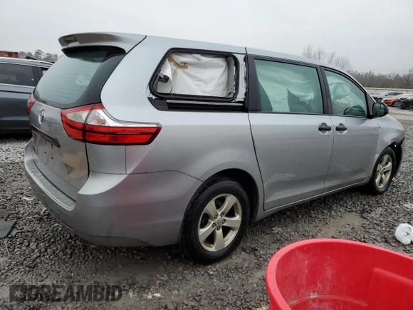 2017 Toyota Sienna L with VIN 5TDZZ3DC0HS887658, listed as a Copart auction lot 44546325 with 56,635 mi miles and Salvage Title. Bid and sale history available at DreamBid. Image 3.