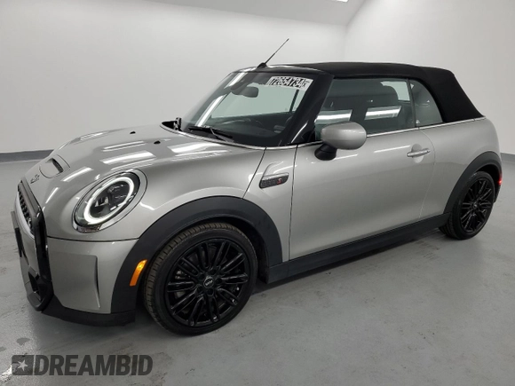 2024 MINI Convertible Cooper S with VIN WMW43DL07R3R76135, listed as a Copart auction lot 72654734 with 22,574 mi miles and Clean title. Bid and sale history available at DreamBid. Image 1.
